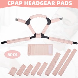 8 PCS CPAP Mask Strap Covers, Silky CPAP Hair Protector (Pink)
