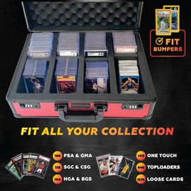 PANOPPLY Slab Armor Fusion 160+ 4 Row Psa Graded Card Storage Box Graded Card Case Psa Slab Case for Graded Cards Psa Card Case Baseball Card Cases for Sports Cards Storage Sports Card Case (RED)