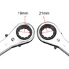 uxcell Reversible Ratcheting Wrench, 19mm x 21mm Double Box End,