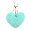 FORUBUS Heart Shaped Leopard Pom Pom Ball Keychain - Fun