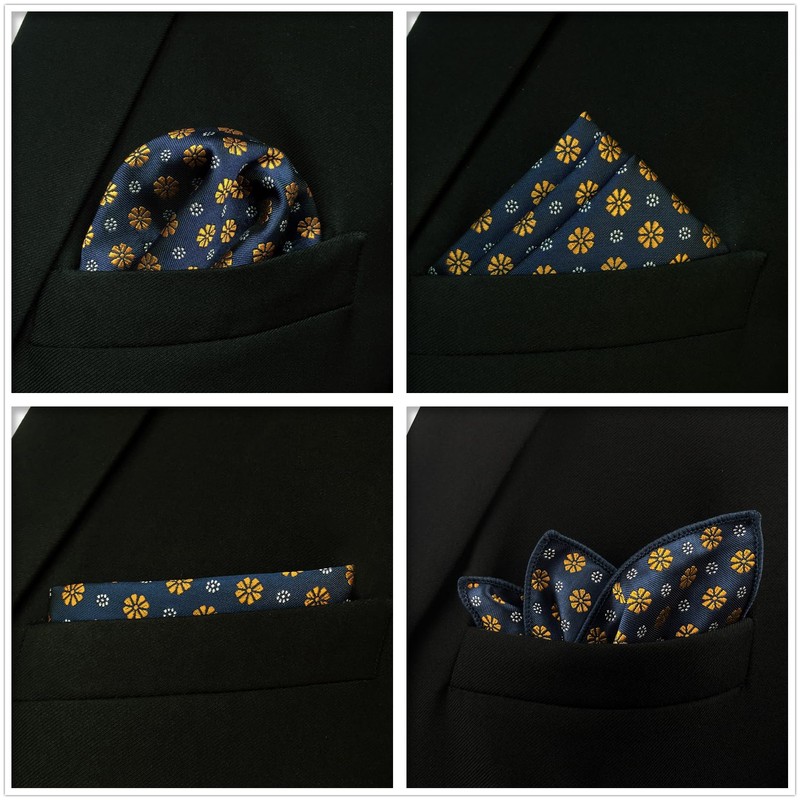 Shlax & Wing 5 Pcs Men's Pocket Square Set Business