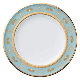 Noritake 59511/4857 Noritake Plate, Diameter 8.7 inches (22 cm), Height 0.6 inches (1.5 cm), Georgian Turquoise, 1 Piece, Bone China
