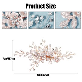 dinghaole Wedding Hair Clip Rhinestone Bridal Comb Hair Clip Bridal Flower Wedding Hair Comb Crystal Bridal Wedding Crystal Hairpiece Bridal Hair Accessories for Women and Girls