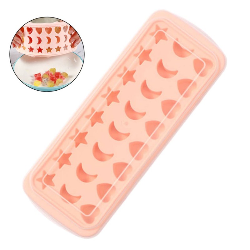Zerodeko Light Pink Star Moon Heart Shape Ice Mold Food