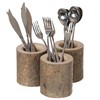 Vintiquewise Set of 3 Rustic Wooden Round Handcrafted Holder Organizer
