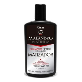 Shampoo Matizador Malandro Platinum 450mL Cabellos Canos Hombres