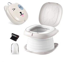 OREMEL Portable Potty Seat For Toddler Travel, Travel Potty Seat For Toddler with Carry Handle, Portable Toilet For Kids Girls and Boys, Car Potty For Toddler (Grey)