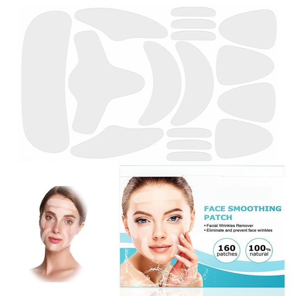 160 Pieces Multifunctional Face Wrinkle Remover Strips, Clear Natural Face