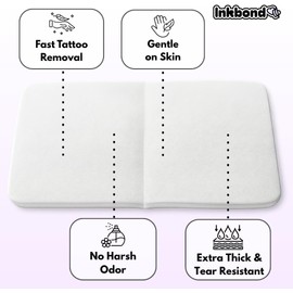 Toallitas para eliminar tatuajes temporales Inkbond: rápidas, suaves y seguras para la piel. Eliminan cualquier tatuaje temporal en segundos.