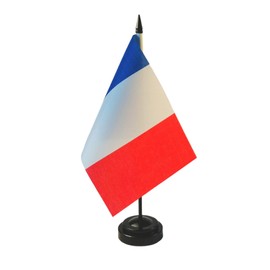 2 Pack France Desk Flags, FrenchTable Flag, French Decorations, French Conference Flag, France Flags, 19 x 5.5 inches - Vivid Color and Fade Resistant