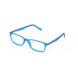Scojo New York Gels Manhattan Reading Glasses, Handmade Scratch Resistant Readers for Women and Men, Matte Blue - 2.00x