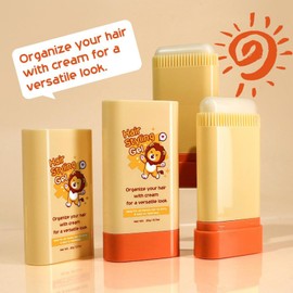 2-in-1 Hair Wax Stick with Built-in Comb for Kids - Slick Back Hair Brush, Gummy Hair Gel, Moisturizing Non-Greasy Formula, Compact & Portable Styling Stick