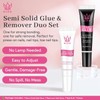QIEK No-Lamp Nail Glue & Remover Set for Press Ons,