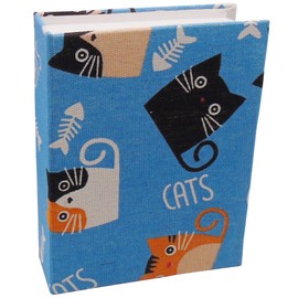 Dankeler Small Photo Album for Kids, 100 Pockets 4x6 Bookshelf Baby Picture Album, Slip-in Linen Cover Photo Book for Family(Kitty)