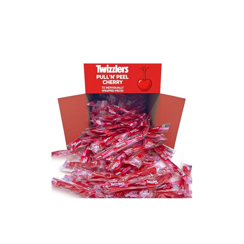 Pullin Peel Cherry Licorice Candy – 72-Count Bulk Family Pack,