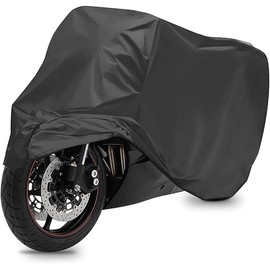 Zlirfy Motorcycle Cover,Motorcycle Accessories,Motorbike Full Cover Motorcycle Covers Waterproof Outdoor,Car Accessories Universal Motorbike Cover with Lock-Holes & Storage Bag