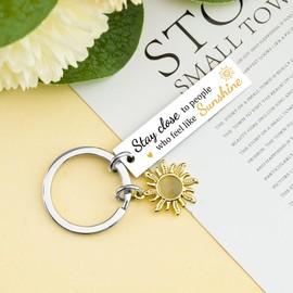 FAFQBING Inspirational Gifts for Teen Girls Best Sunshine Gifts Sunshine Keychain for Women Men Sunshine Decorations Gifts for Friends Bestie Unique Birthday Gift Ideas for Her Him