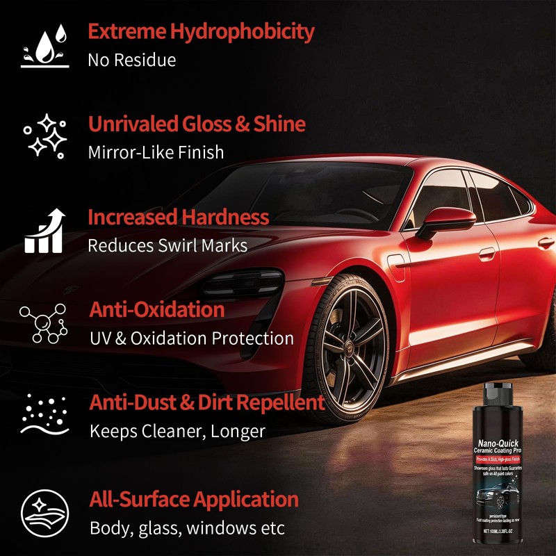 2PCS Nano-Quick Ceramic Coating Pro, Revolutionary Nano Spray for Car