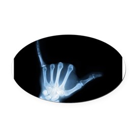 CafePress Shaka Hand Sign X Ray Aloha Euro Oval Car Bumper Magnet