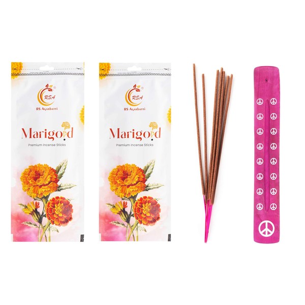 Hashcart Agarbatti Marigold Premium Incense Sticks, 220gram(Pack of 2,110 gram