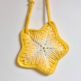 Herrida Crochet Purse Star Purse Crochet Crossbody Bag Yellow Star Crossbody Bag Cute Y2k Purse