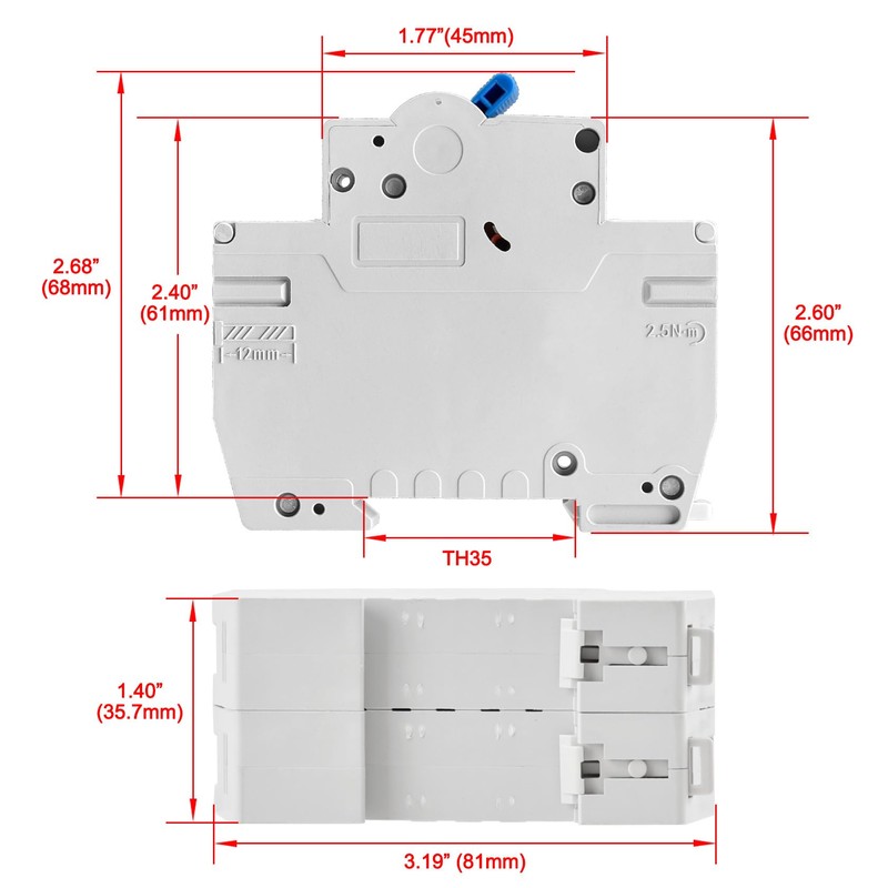 Heschen HSB6C 20 Amp Current 2 Pin Type C 6kA