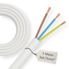 5 m Connection Cable White H03VV-F 3 x 0.75 mm²
