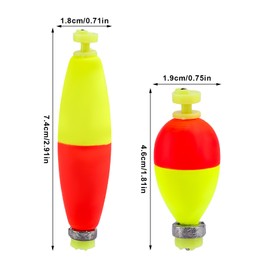 BOXOB 12pcs Fishing Bobbers Floats, EVA Snap on Weighted Foam Bobbers for Fishing Panfish Bass Bluegill Crappie (Oval Shape, Cigar Shape)