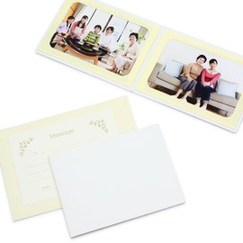 Yamadaya Latermat Store Plain Cover Photo Mount 2L Size 2 Sides Horizontal (With Envelope, Message Card: Ivy) (White)