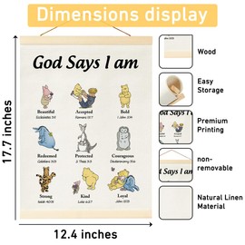 Winnie Nursery Decor-the Pooh Room Decor -Vintage Nursery Decor-Biblical Affirmations for Kids Canvas Wall Art-Christian Gifts for Women-Inspirational Wall Art-Birthday Gifts Religious Gifts