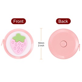 HARFINGTON Soft Tape Measure 60-Inch 1.5 Meter Retractable Mini Cartoon Measuring Tape Cute Tape Ruler for Sewing Craft Cloth Body Measurements, Pink Fruit