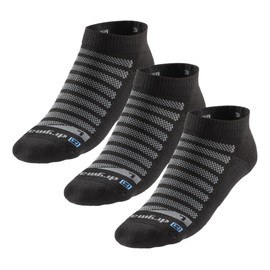 R-Gear Drymax Low Cut Running Socks For Men and Women, Light Cushion | Breathable, Moisture Control & Anti Blister | L, Black, 3 Pack