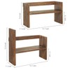 MyGift Adjustable Desktop Shelf, Deluxe Rustic Burnt Solid Wood Stackable