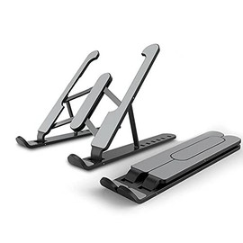 JORCEDI Laptop Stand, Adjustable Computer Tablet Stand Ergonomic Laptop Holder, Aluminium Alloy Foldable Portable Notebook Holder