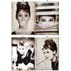 KUSTOM ART Set of 4 Vintage Style Audrey Hepburn Wooden