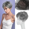 Head Top Replacement Wig 15cm Clip in Fluffy Straight Hair
