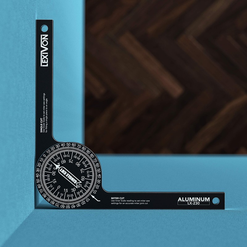 LEXIVON [2-pack] Aluminum Miter Saw Protractor | 7-Inch Rust Proof