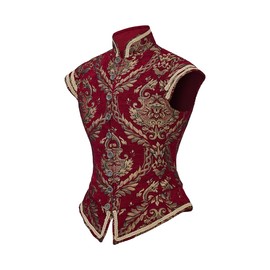 CosplayDiy Mens Tudor Vest Victorian Suit Vest Tudor Jerkin Gothic Steampunk Waistcoat XL