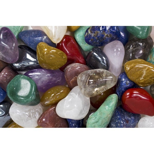 Fantasia Materials: 2 lbs Premium Brazilian Tumbled Polished Natural Stones Assorted Mix - Extra Large - 1.75" to 2"