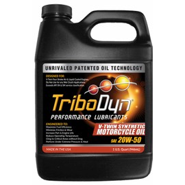 TriboDyn Synthetic V Twin 20W50 Motorcycle Oil (1 Quart, 20W-50 VTWIN)