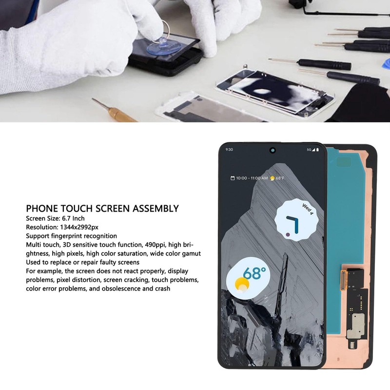 ASHATA Pantalla para Pixel 8 Pro, Pantalla OLED de Repuesto