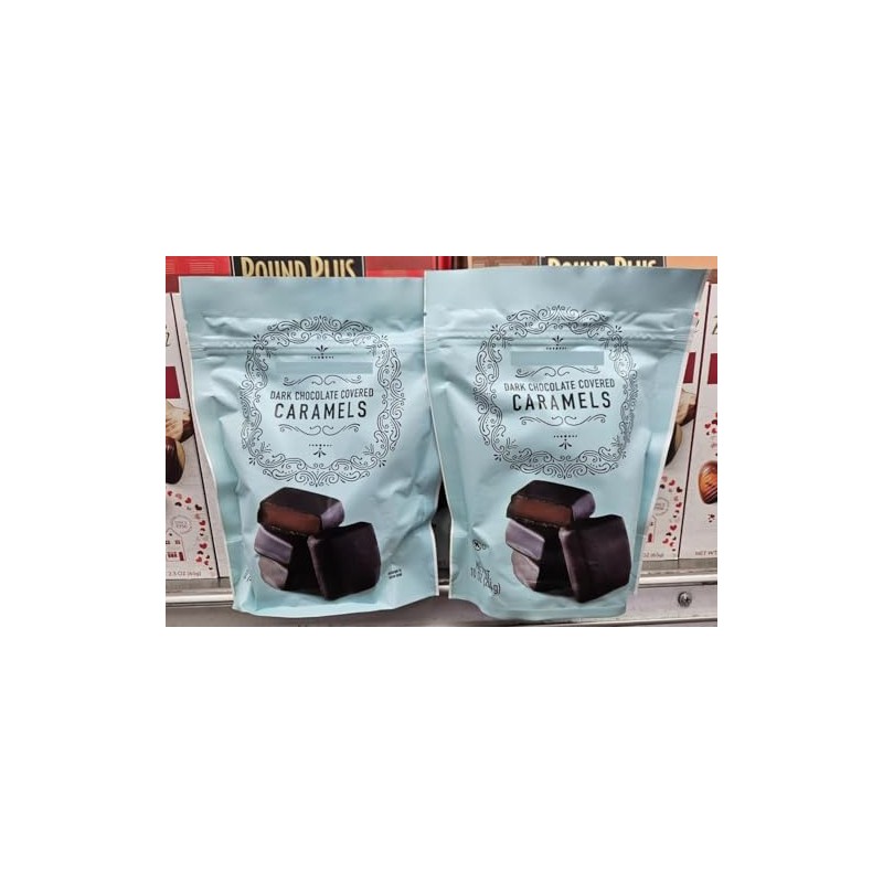 Trader Joe Dark Chocolate Covered Caramels 10oz 284g (2 Bags)