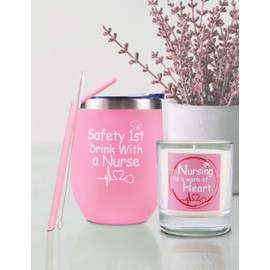 EBE EmmasbyEmma Nurse Gifts for Women, Gifts for Nurses, Safety First Drink With a Nurse, Nurse Cup, Nursing Tumbler, Nurses Gifts for Graduation, Gift for Nurse, Nurses Gifts, Nurse Mug