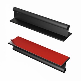 HRX Self-Adhesive Edge Fingerpull Door Handle - Easy to Install Screwless Peel and Stick on Glass, Wood, Metal, Plastic - Sliding Doors Knob for Kitchen Fronts, Drawers & Dressers Panels - 2 Pack