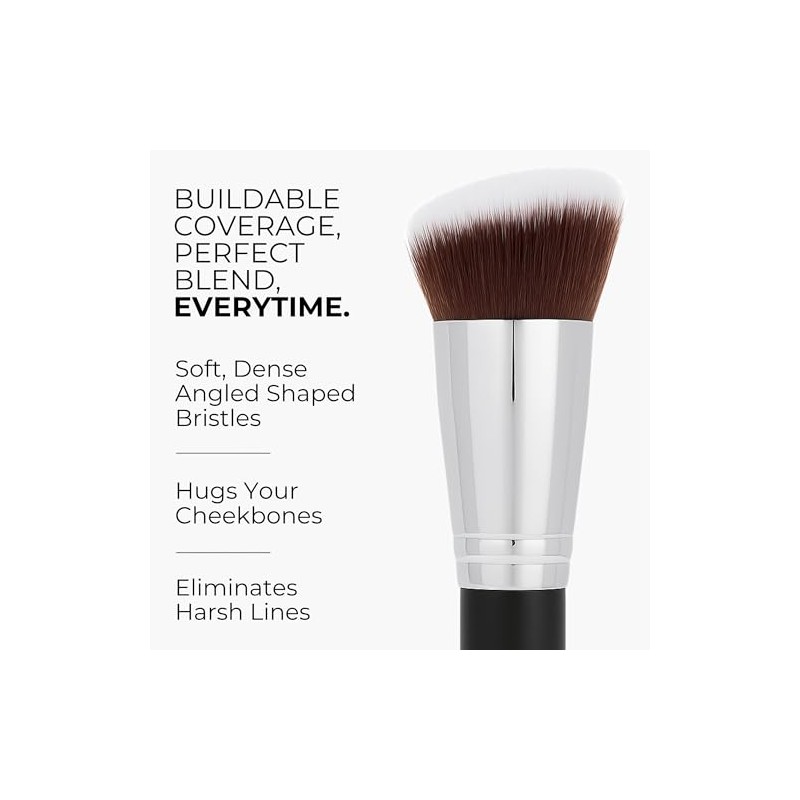 Kabuki Makeup Brush Set with Free Travel Brush Holder Includes