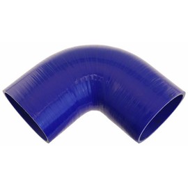 Pegasus E90.102-BLUE-6, Blue Silicone Hose, 4.00" I.D. 90 degree Elbow, 6" Legs (no logo)