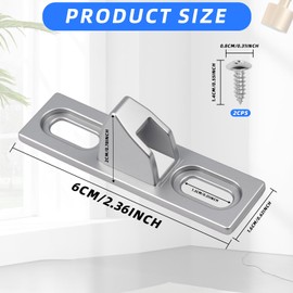 Sliding Door Keeper 1Set Chrome Plated Sliding Glass Lock with mounting Screws Slide Sliding Door Lock Latch Hardware Replacement for Various Sliding Patio Door