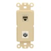 RiteAV - Cat6 Coax Port Wall Plate Decorative (Rocker) [Ivory/Ivory]