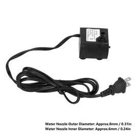 Fountain Pump, Mini Submersible 4W Fountain Circulation Hydroponics Pump for Aquarium Fish Pond (US Plug 110V)