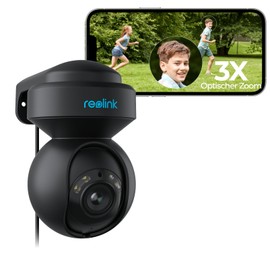 Reolink 5MP PTZ Outdoor Surveillance Camera, 3X Optical Zoom, 2.4/5GHz WiFi Camera Outdoor with Person/Vehicle Detection, Automatic Tracking, Full Colour Night Vision, E1 Outdoor Black